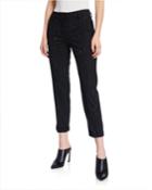 Violette Variegated Pinstriped Crop Trousers