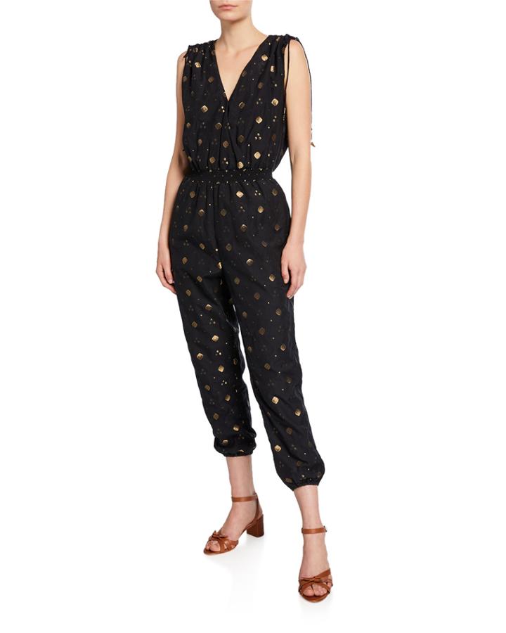 Nadezhda Printed Metallic Jumpsuit