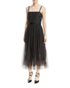 Paillette-embroidered Dress W/ Tulle