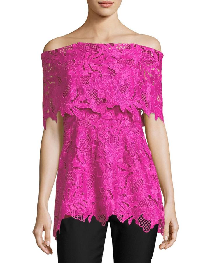 Guipure Lace Off-the-shoulder Top