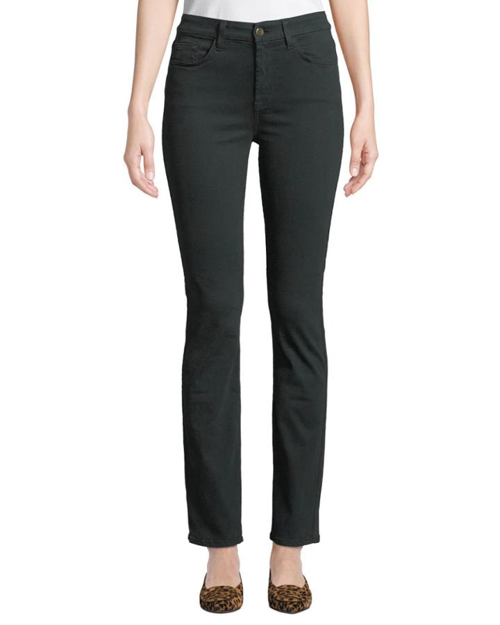 Straight-leg Sateen Jeans, Forest