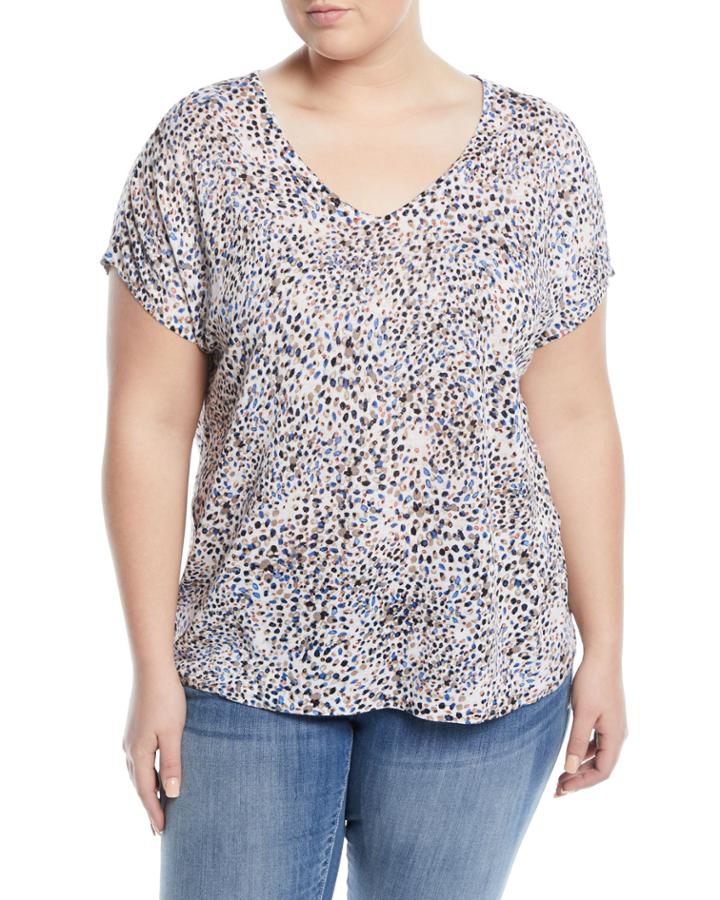 Beach Dots Knit Boxy Blouse,