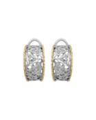 Estate Rossetti 18k Two-tone Diamond Huggie Hoop Earrings