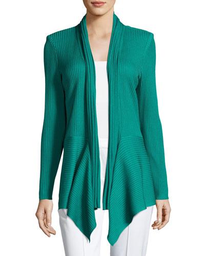 Ribbed Asymmetric Jacket, Green