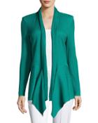 Ribbed Asymmetric Jacket, Green