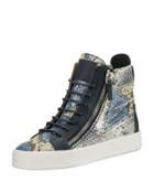 Snake-print High-top Zip
