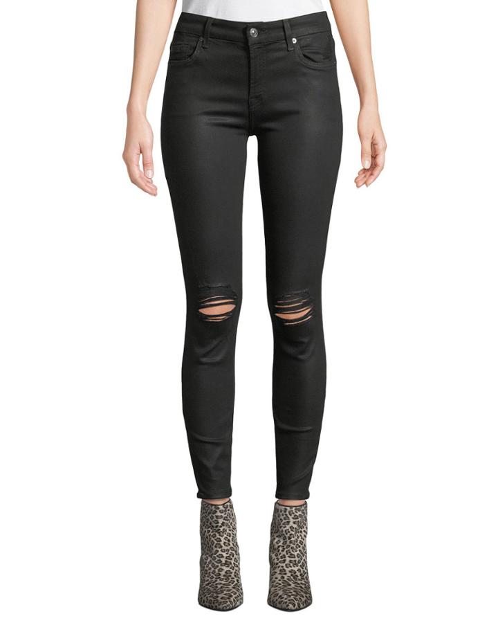 The Ankle Skinny Coated Jeans