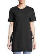Crewneck Long Tee W/ Bow-tie