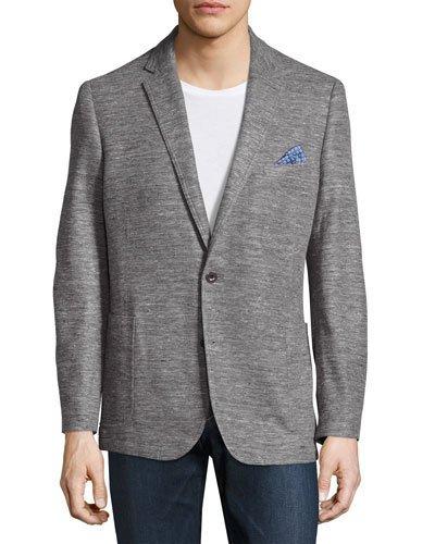 Two-button Knit Blazer, Gray