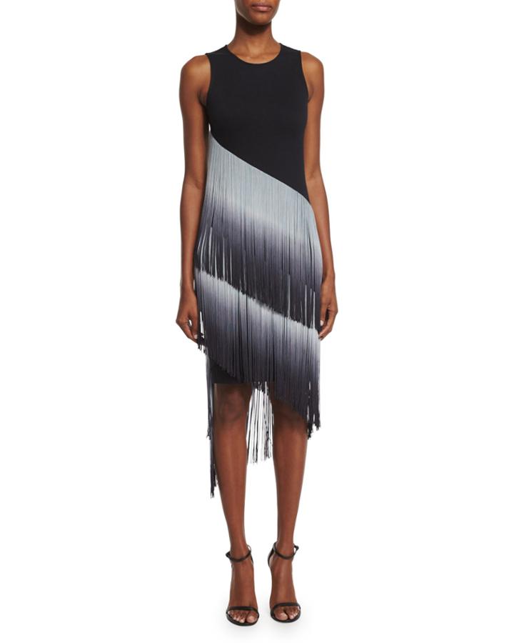 The Cowgirl Ombre Fringe Dress, Black