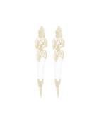 Golden Fractured Spear Clip Drop Earrings