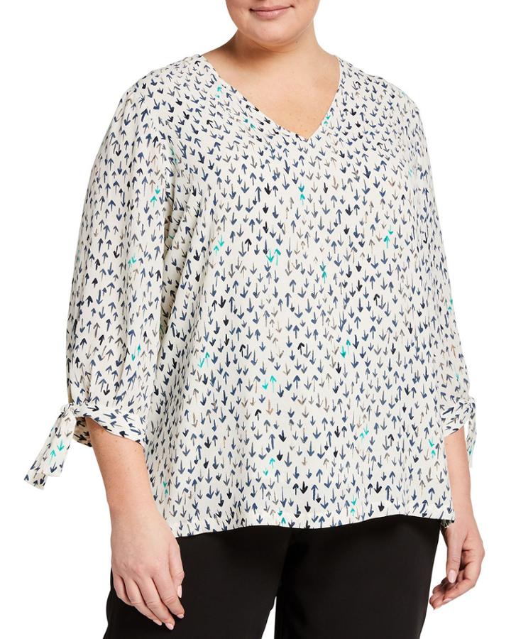Plus Size Coming And Going Arrow Print Top