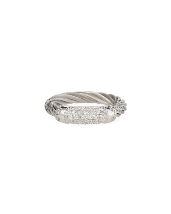White Diamond Pave Cable Ring