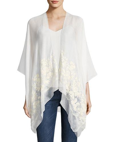 Floral Embroidered Kimono