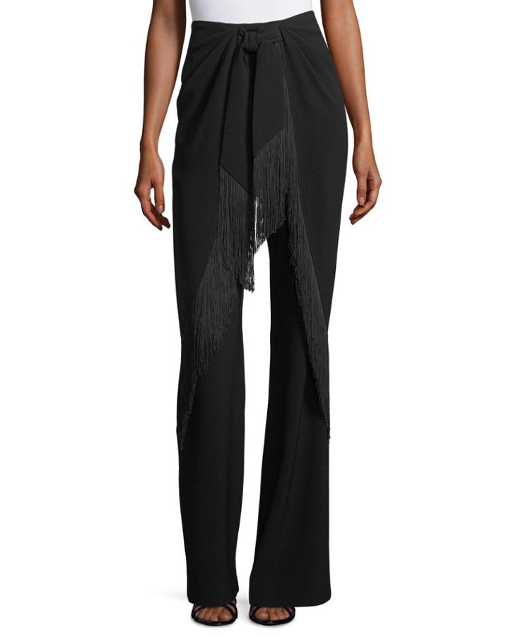 Audrina High-waist Fringed Wide-leg Pants