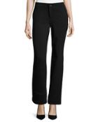 Mid-rise Flare-leg Ponte Pants, Black