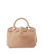 Smooth Leather Top Handle Bag