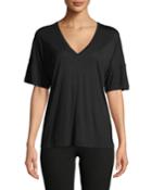Short-sleeve Drop-shoulder V-neck Tee