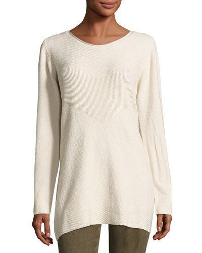 Boatneck Ribbed Sweater Tunic,