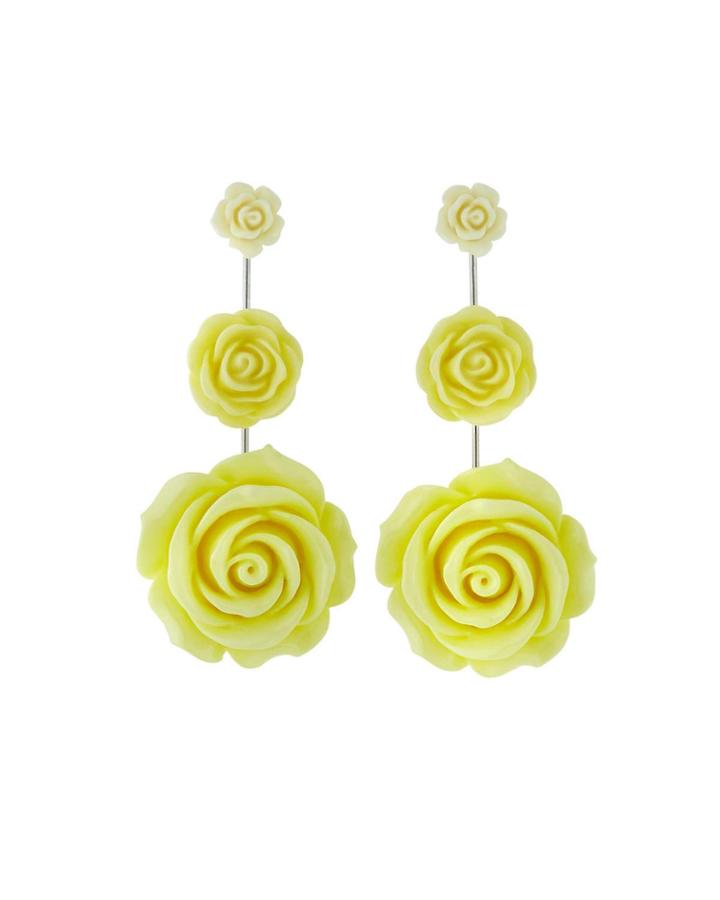 Beck Rose Drop Earrings, Yellow