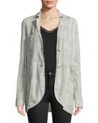 Diamond-perforated Goat-suede Jacket