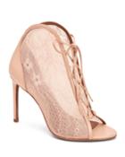 Elaine Lace & Leather Lace-up Booties