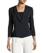 Double-face One-button Jacket, Navy