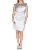 Beaded-mesh Ruched Cocktail Dress, Women's