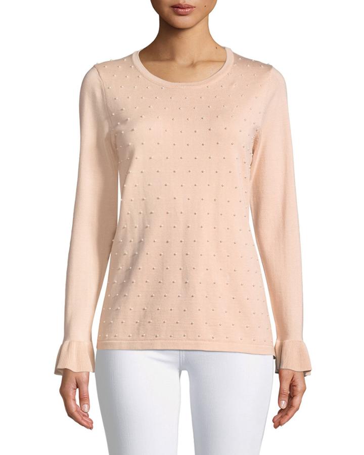 Pearly-studded Long-sleeve