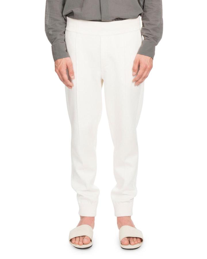Tapered-leg Silk/cotton-blend Pants