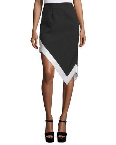 Asymmetric Contrast Satin-trim