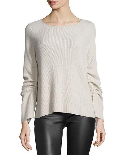 Ribbed Ruched-sleeve