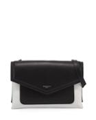 Duetto Leather Crossbody Bag, Black/white