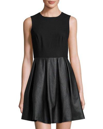 Dress W/ Vegan-leather