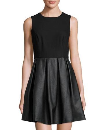 Dress W/ Vegan-leather
