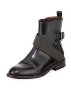 Leather Moto Booties With