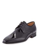 Men's Patent Leather Lace-up Dress