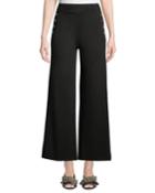 Button-side Palazzo Pants