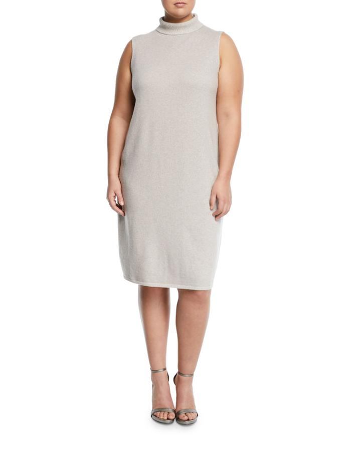Vanise Sleeveless Superfine Wool Sweaterdress,