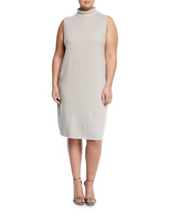 Vanise Sleeveless Superfine Wool Sweaterdress,