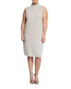 Vanise Sleeveless Superfine Wool Sweaterdress,