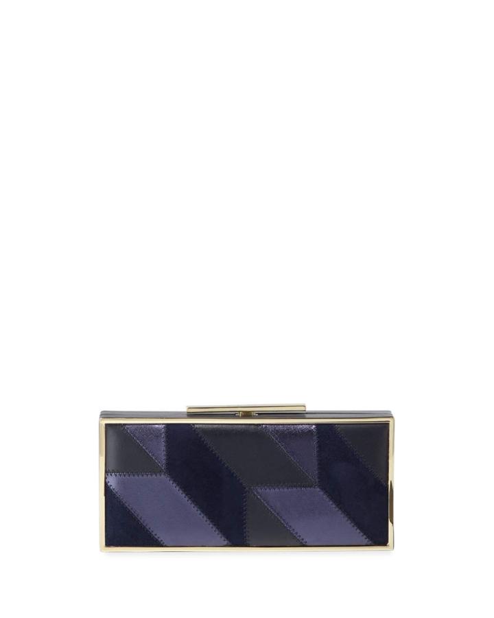 Patchwork Leather Box Clutch Bag