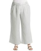 Wide-leg Flared Linen Pants, Vapor Melange, Women's