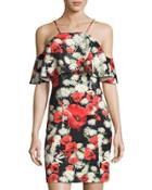 Daisy-print Cold-shoulder