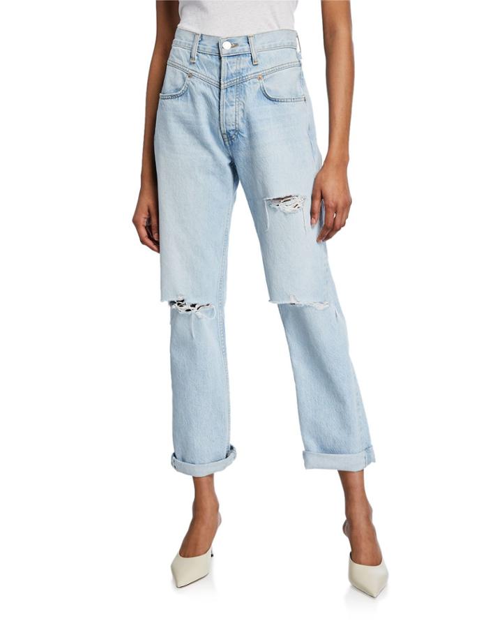 The 90s Double-yoke Distressed Jeans