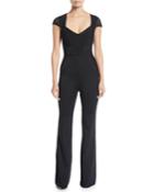 Michellii Crochet Mesh Bandage Jumpsuit