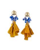 Glass & Raffia Tassel Earrings
