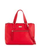 Ellie Leather Satchel Bag, True Red