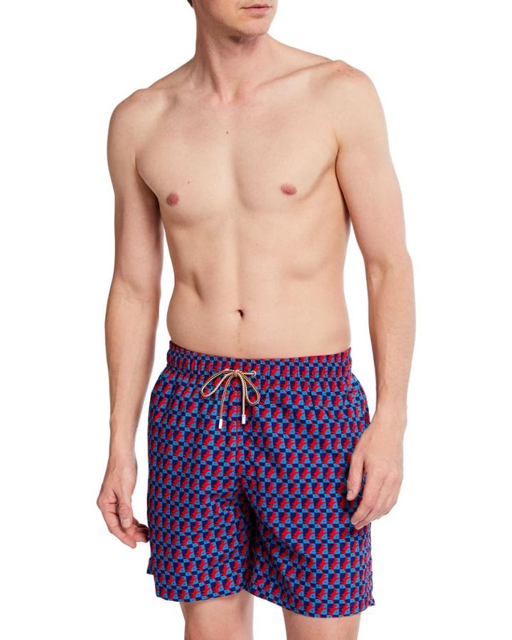 Men's Retro Fish-print