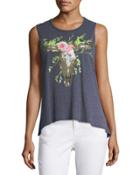 Floral Cow-skull Tank